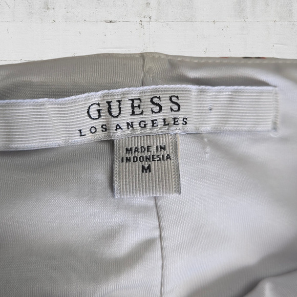 Guess White Orange Fiery Abstract Pencil Straight Mid Rise Skirt Size Medium - Picture 2 of 8